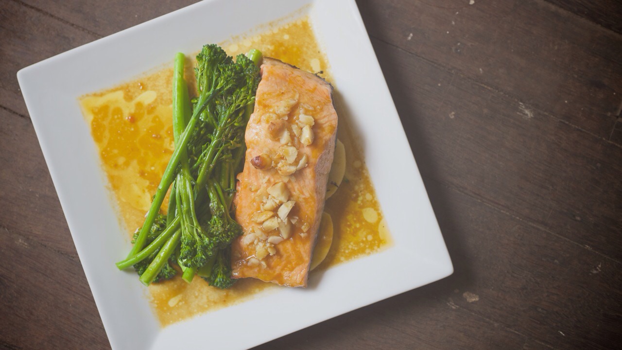 Balsamic Salmon & Wasabi Broccolini