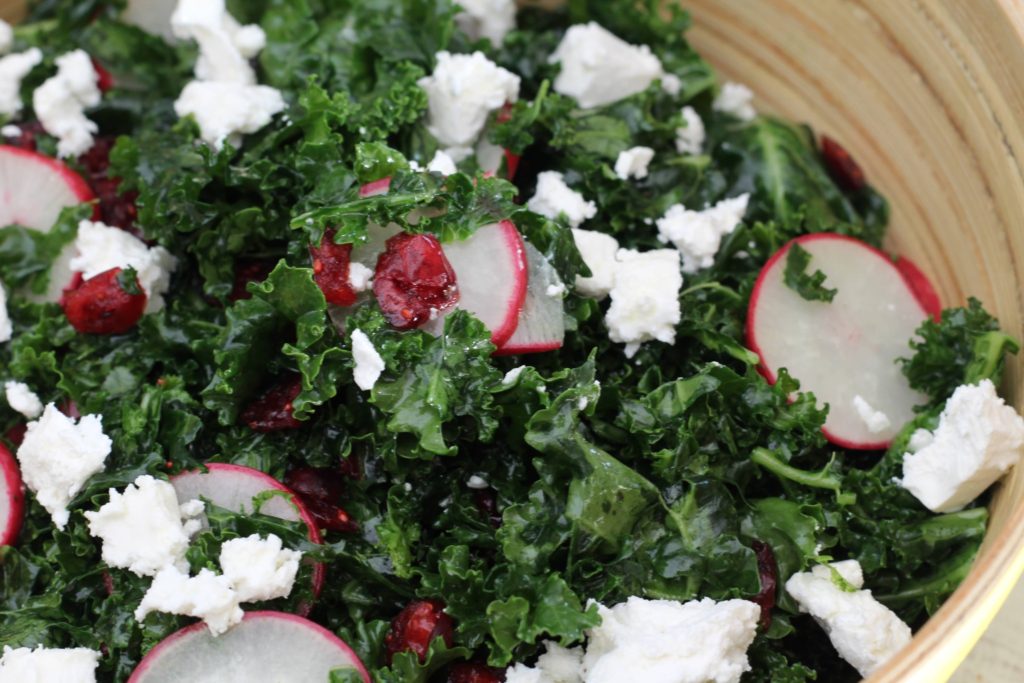 Kale, Cranberry & Goats Cheese Salad