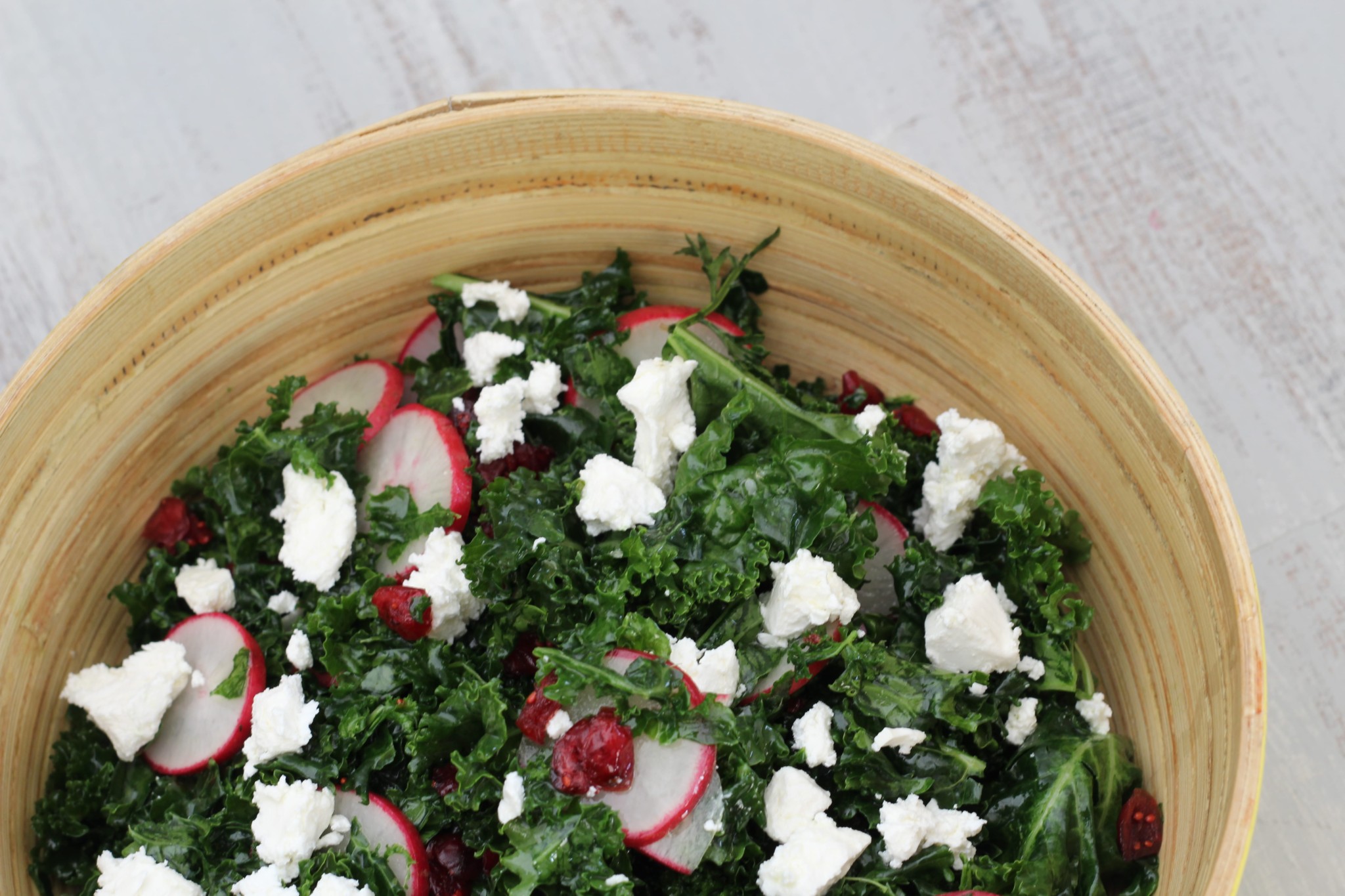 Kale, Cranberry & Goats Cheese Salad
