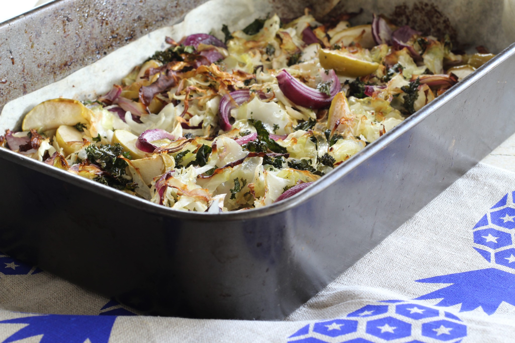 Roasted Cabbage & Kale Warm Salad (paleo. gf. df. vegan)